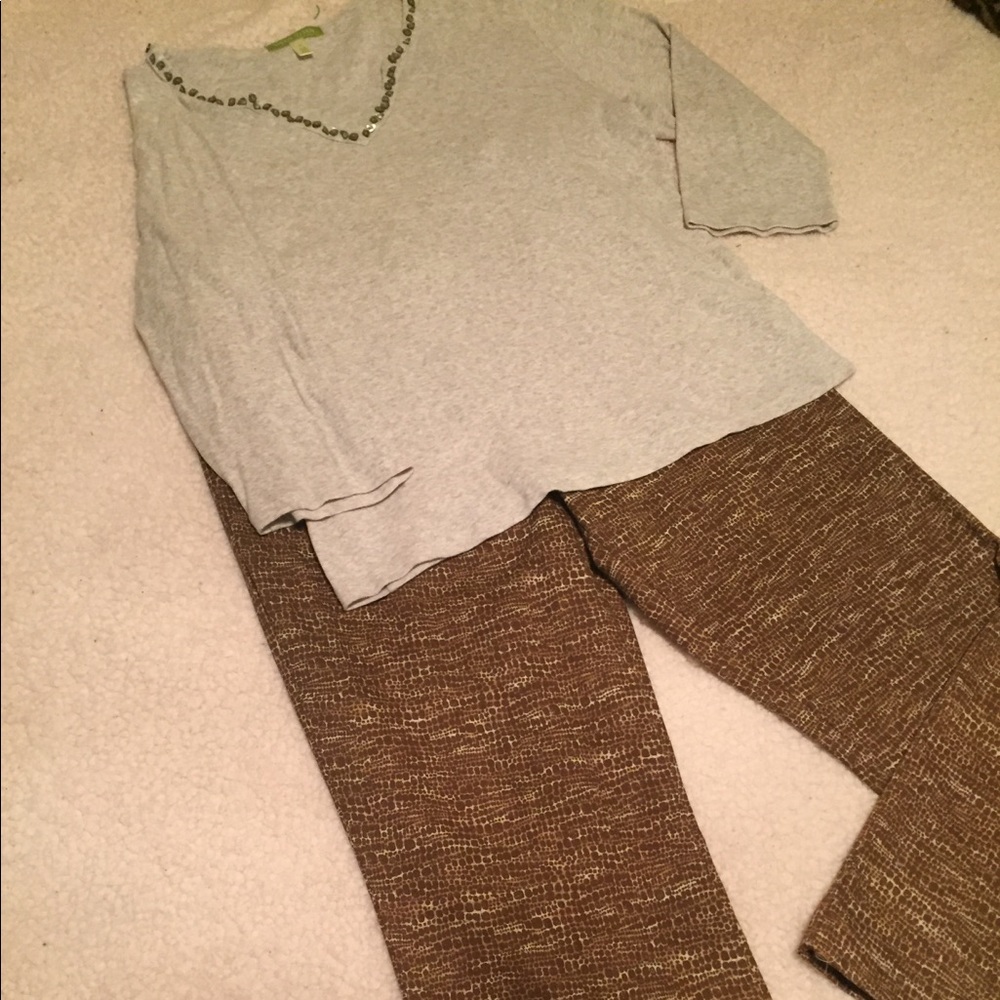 Sigrid Olsen heather gray shirt